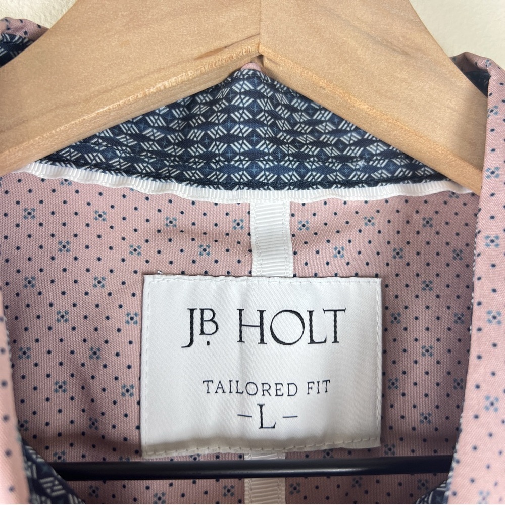 NWT J.B. Holt Buckle Mauve Dot Tailored Performance Stretch Shirt - Picture 4 of 7